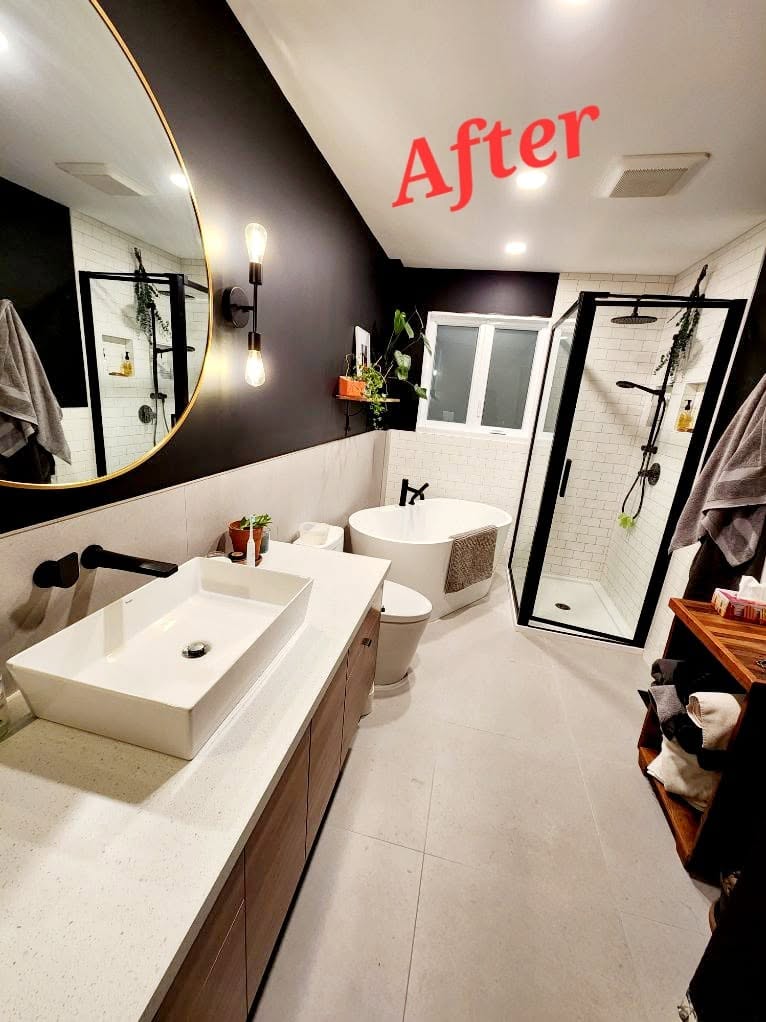 Salle de bain après rénovation de plomberie à Laval